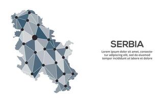 Communication network map. image of a low poly global map with city lights. Map in the form of lines and dots vector