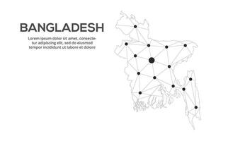 Communication network map. image of a low poly global map with city lights. Map in the form of lines and dots vector