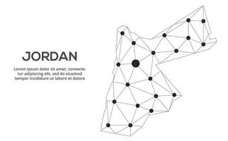 Communication network map. image of a low poly global map with city lights. Map in the form of lines and dots vector