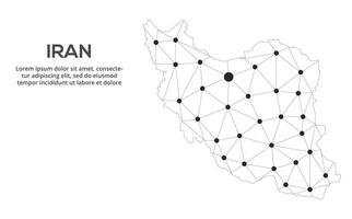 Communication network map. image of a low poly global map with city lights. Map in the form of lines and dots vector
