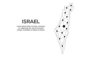 Communication network map. image of a low poly global map with city lights. Map in the form of lines and dots vector