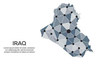 Communication network map. image of a low poly global map with city lights. Map in the form of lines and dots vector