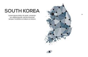 Communication network map. image of a low poly global map with city lights. Map in the form of lines and dots vector
