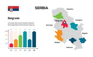 map. image of a global map in the form of regions of regions. Country flag. Infographic timeline. Easy to edit vector