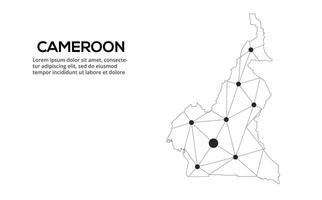 Communication network map. image of a low poly global map with city lights. Map in the form of lines and dots vector