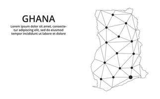 Communication network map. image of a low poly global map with city lights. Map in the form of lines and dots vector