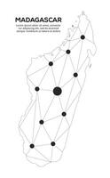 Communication network map. image of a low poly global map with city lights. Map in the form of lines and dots vector