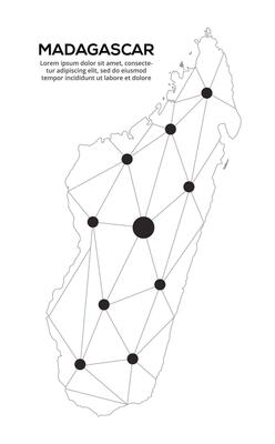 Communication network map. image of a low poly global map with city lights. Map in the form of lines and dots