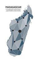 Communication network map. image of a low poly global map with city lights. Map in the form of lines and dots vector