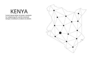 Communication network map. image of a low poly global map with city lights. Map in the form of lines and dots vector