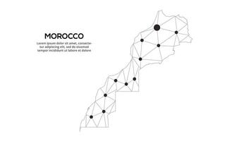 Communication network map. image of a low poly global map with city lights. Map in the form of lines and dots vector