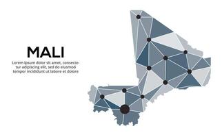 Communication network map. image of a low poly global map with city lights. Map in the form of lines and dots vector