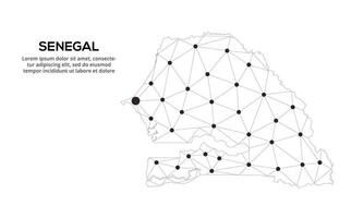 Communication network map. image of a low poly global map with city lights. Map in the form of lines and dots vector