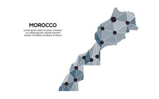 Communication network map. image of a low poly global map with city lights. Map in the form of lines and dots vector