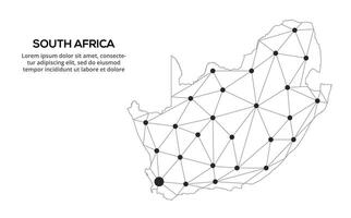 Communication network map. image of a low poly global map with city lights. Map in the form of lines and dots vector
