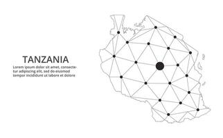 Communication network map. image of a low poly global map with city lights. Map in the form of lines and dots vector