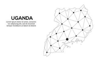 Communication network map. image of a low poly global map with city lights. Map in the form of lines and dots vector