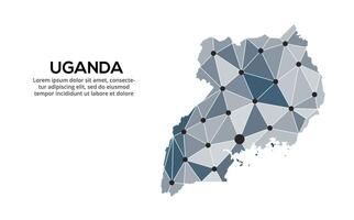 Communication network map. image of a low poly global map with city lights. Map in the form of lines and dots vector