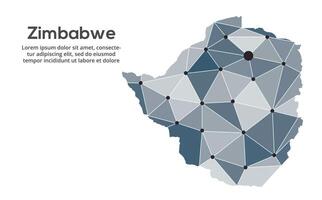 Communication network map. image of a low poly global map with city lights. Map in the form of lines and dots vector