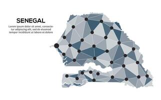 Communication network map. image of a low poly global map with city lights. Map in the form of lines and dots vector