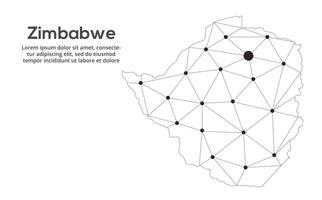 Communication network map. image of a low poly global map with city lights. Map in the form of lines and dots vector