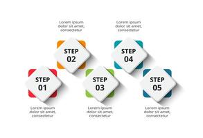 Creative concept for infographic with 5 steps, options, parts or processes. Business data visualization. vector