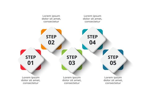 Creative concept for infographic with 5 steps, options, parts or processes. Business data visualization.