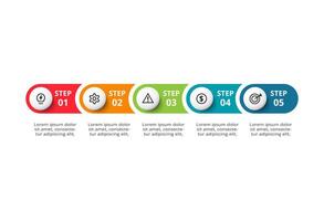 Creative concept for infographic with 5 steps, options, parts or processes. Business data visualization. vector