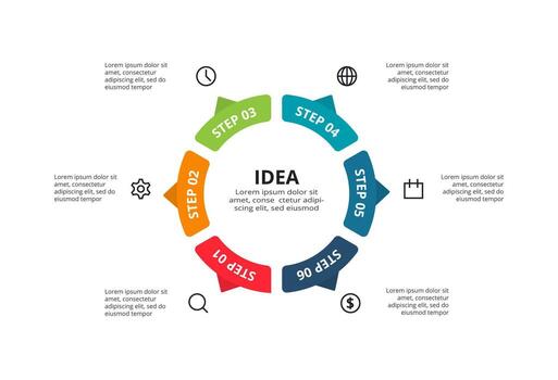 Creative concept for infographic with 6 steps, options, parts or processes. Business data visualization. vector