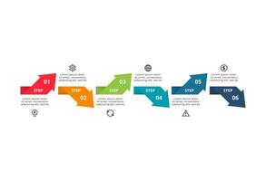Creative concept for infographic with 6 steps, options, parts or processes. Business data visualization. vector