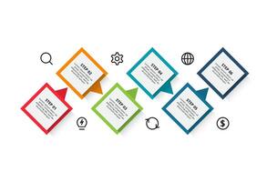 Creative concept for infographic with 6 steps, options, parts or processes. Business data visualization. vector