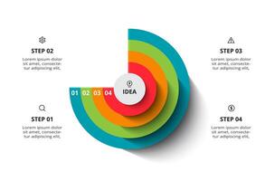 Creative concept for infographic with 4 steps, options, parts or processes. Business data visualization. vector