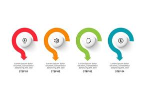 Creative concept for infographic with 4 steps, options, parts or processes. Business data visualization. vector