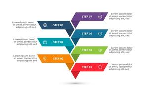 Creative concept for infographic with 7 steps, options, parts or processes. Business data visualization. vector