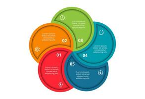 Creative concept for infographic with 5 steps, options, parts or processes. Business data visualization. vector