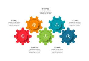 Creative concept for infographic with 5 steps, options, parts or processes. Business data visualization. vector