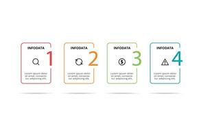 creativo concepto para infografía con 4 4 pasos, opciones, partes o procesos. negocio datos visualización. vector