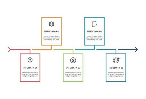 Creative concept for infographic with 5 steps, options, parts or processes. Business data visualization. vector