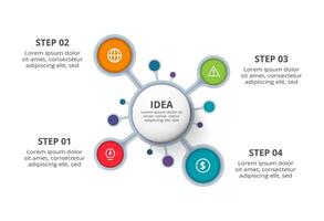 Creative concept for infographic with 4 steps, options, parts or processes. Business data visualization. vector