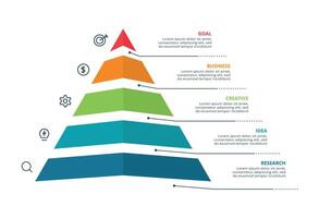 Creative concept for infographic with 5 steps, options, parts or processes. Business data visualization. vector