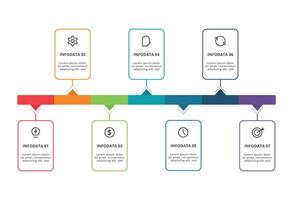 Creative concept for infographic with 7 steps, options, parts or processes. Business data visualization. vector