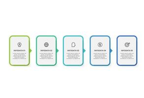 Creative concept for infographic with 5 steps, options, parts or processes. Business data visualization. vector