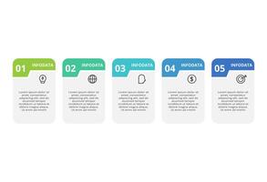Creative concept for infographic with 5 steps, options, parts or processes. Business data visualization. vector