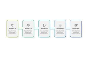 Creative concept for infographic with 5 steps, options, parts or processes. Business data visualization. vector