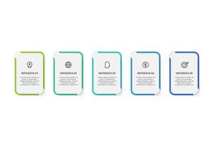Creative concept for infographic with 5 steps, options, parts or processes. Business data visualization. vector
