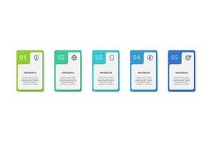 Creative concept for infographic with 5 steps, options, parts or processes. Business data visualization. vector