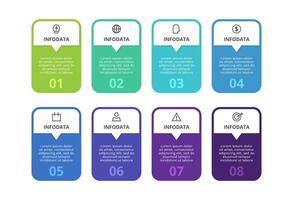 Creative concept for infographic with 8 steps, options, parts or processes. Business data visualization. vector
