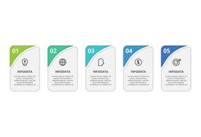 Creative concept for infographic with 5 steps, options, parts or processes. Business data visualization. vector