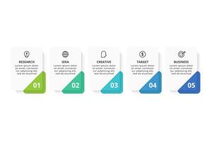 Creative concept for infographic with 5 steps, options, parts or processes. Business data visualization. vector