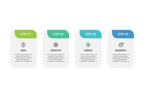 Creative concept for infographic with 4 steps, options, parts or processes. Business data visualization. vector